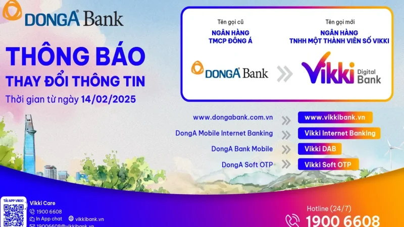 Ngân hàng Đông Á – Tái sinh thương hiệu với tên mới Vikki Bank